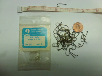 VMC Fishing Hooks #9280 DryFly X=Light, T.D.E. Size 8  50 Count