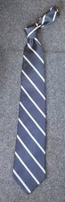BROOKS BROTHERS Makers Blue and Gray Striped 100% Silk Tie Made In USA