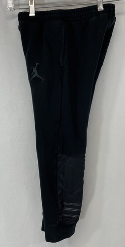 NIKE Jordan Sweat Pants Size S Small Black has elastic band with draw string - Picture 7 of 10