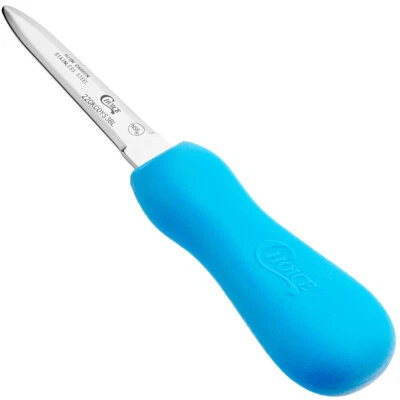 Choice 3" Blue Boston Style Oyster Knife w/ Hourglass Handle