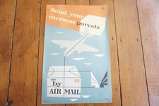1951 GPO Send Your Parcels Overseas Airmail Original Poster 
