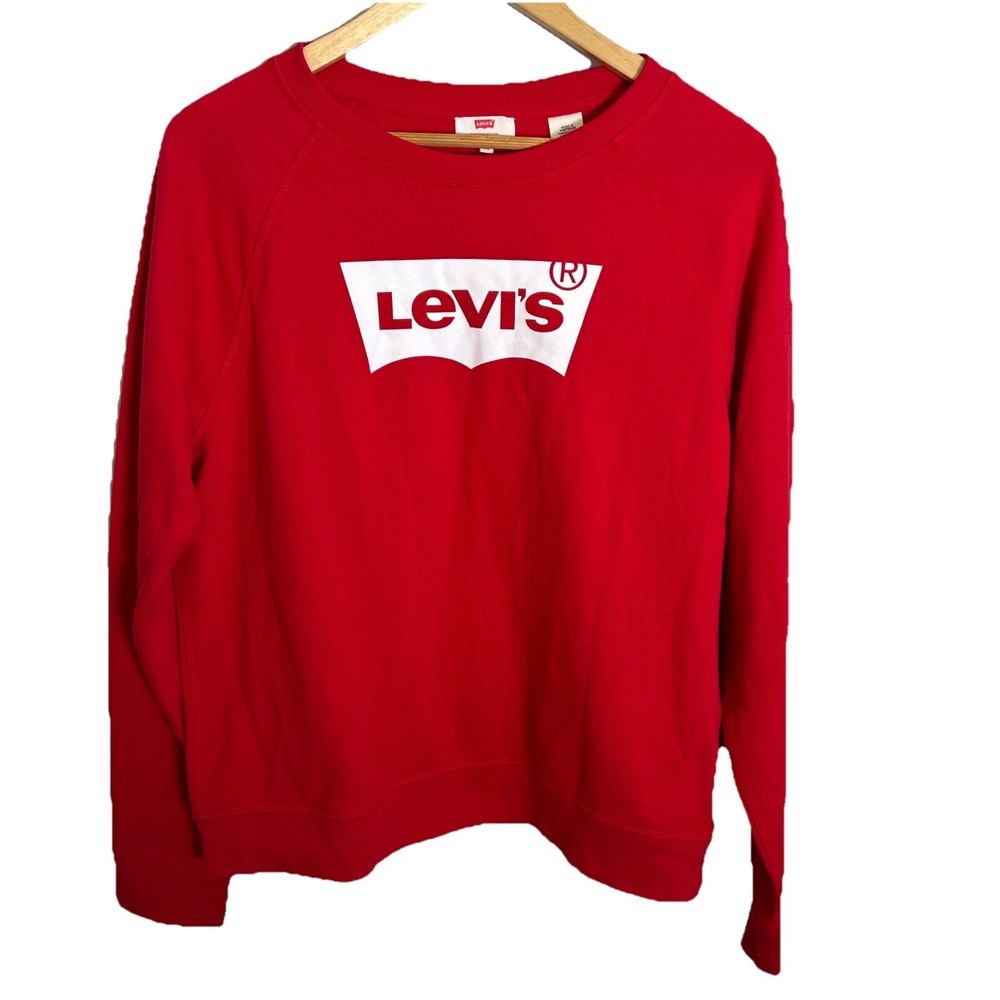 Levis Classic Red Unisex XL Logo Crewneck Long Sleeve Lightweight Sweatshirt