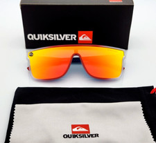 Quiksilver SciFi Shield Sunglasses USA Red White Blue Frame Orange Mirror Lens