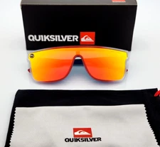 Quiksilver SciFi Shield Sunglasses USA Red White Blue Frame Orange Mirror Lens