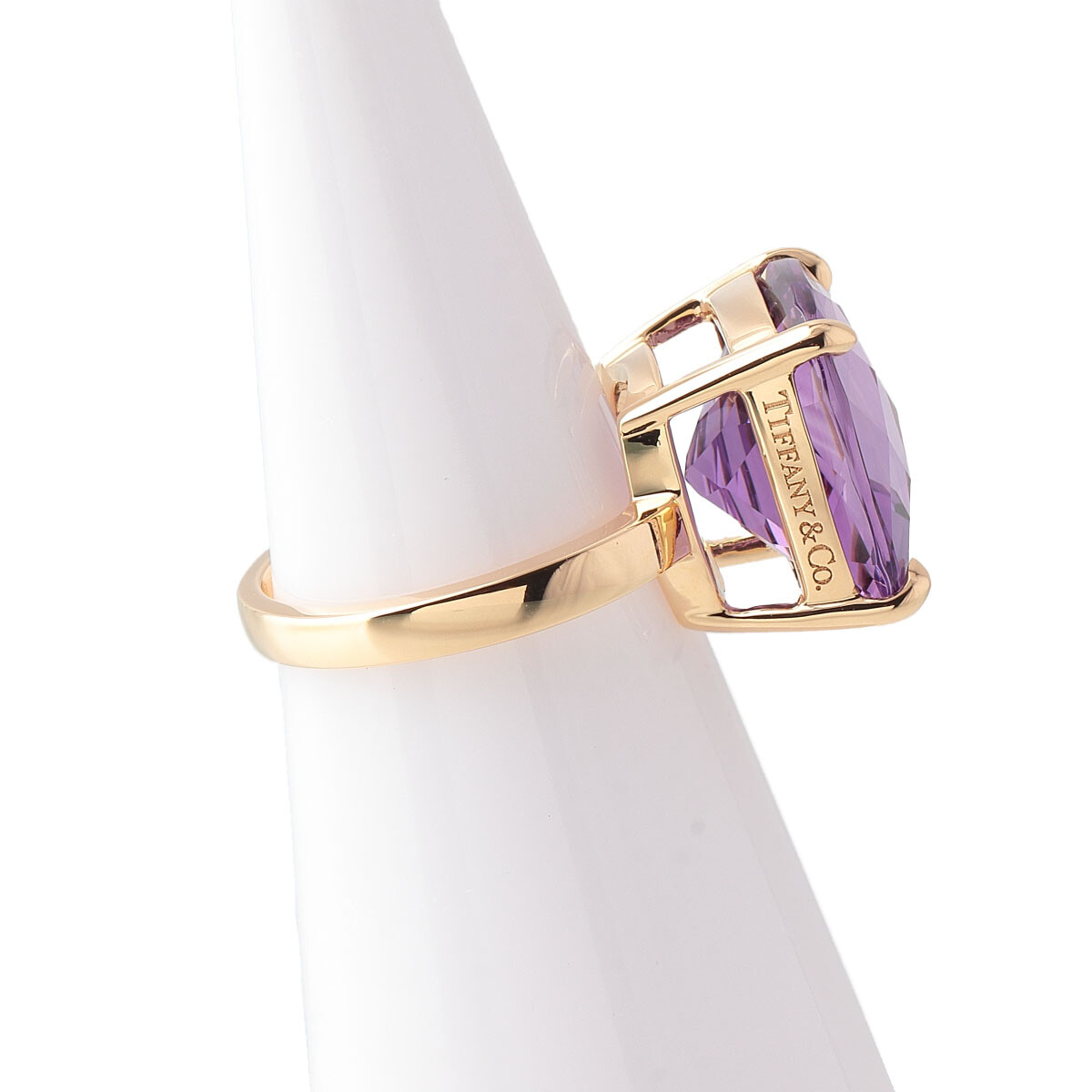 Tiffany Co Sparkler Ring Amethyst 750 18 K YG Yellow Gold