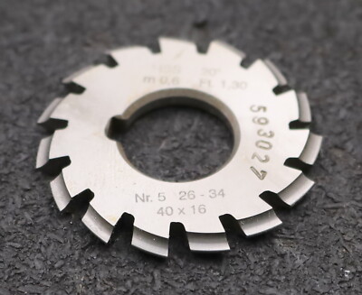 DOLD Zahnformfräser m= 0,6mm No. 5 für Z= 26-34 EGW 20° gear profile cutter