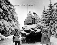 Battle of the Bulge Belgium Tanks & Infantrymen 8"x 10" World War II Photo  #152