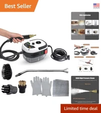 Lightweight Handheld Steam Cleaner with Long Power Cord and Extendable Nozzles