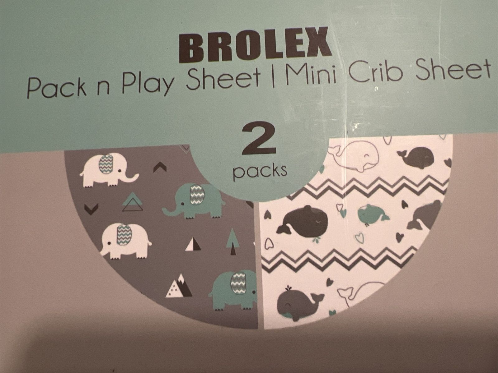 BROLEX Pack n Play Playard Sheet Set 2 Pack Elephants And Whales | eBay