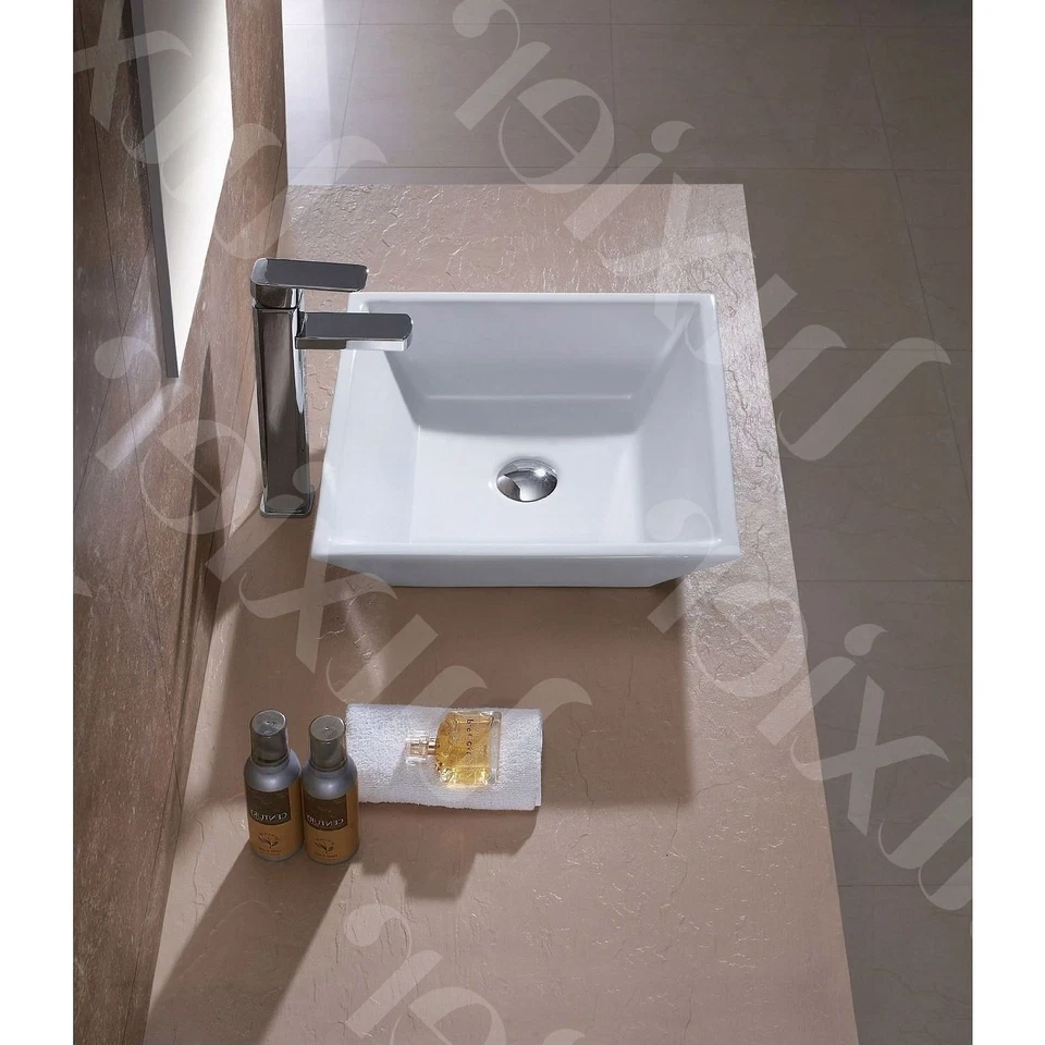 Contemporary White Ceramic Porcelain Vessel Bathroom Vanity Sink - 16 x 16-inch - Image 2 of 3