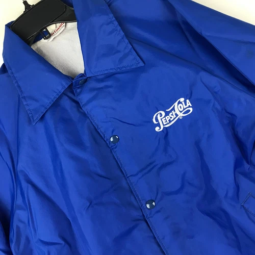 Pepsi Cola Soda Jacket WearGuard ~ Blue ~ Adult L ~ Made in USA ~ Light Worn Vtg