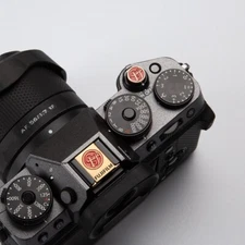 Brass Metal Camera Hot Shoe Cover Shutter button For Fujifilm X100V XT5 X-H2S
