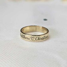 Custom Name Ring, Couple Name Ring, Engraved Band Ring, Personalized Initial Rin