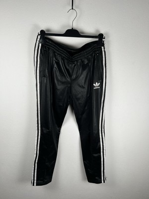 Adidas Pantaloni Lucidi Women Weiß Schwarz Größe L Damen Trousers Sweatpant