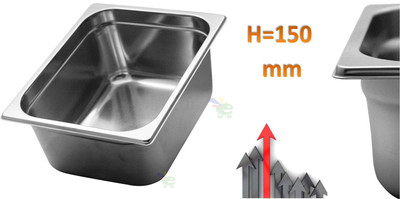 Vogue Teglia Gastronorm In Acciaio Inox | Profondità 20 Mm | Capienza 3 Litri | 1/4 GN | Adatta A Forno E Buffet