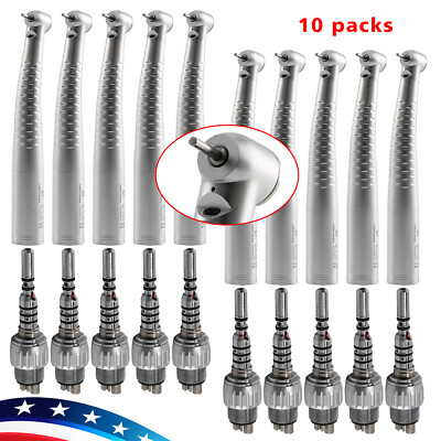 US Dental Fiber Optic LED Handpiece High Speed / LED Quick Coupler 6 Hole Swivel
