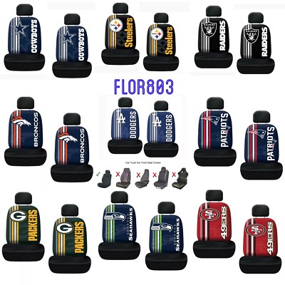 Set Of Two NFL Team Logo Printed Car Seat Cover