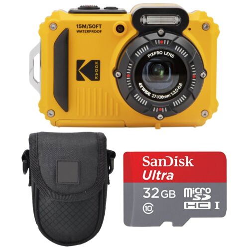 Kodak Pixpro Wpz2 Digital Camera + Black Point & Shoot Case + 32Gb Sd Card