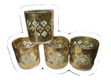 VTG Valencia Double Old Fashion Glasses by Culver (set of 4 22k gold