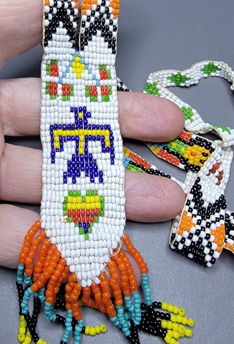 VINTAGE INDIANER PERLEN DONNERVOGEL HALSKETTE - Bild 6 von 6