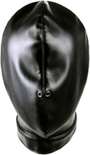 All-Inclusive Leather Head Hood Adult Restraints Hood Mask Nose Holes Breathable
