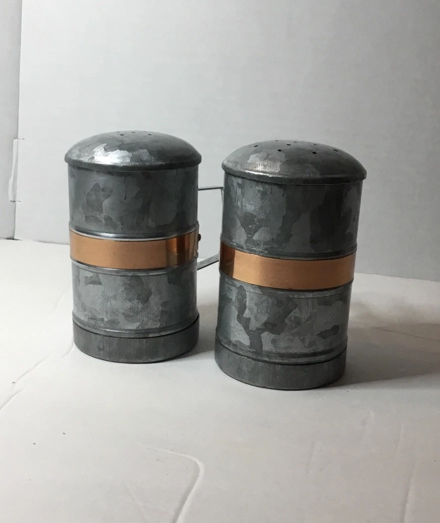 Thirstystone Galvanized Iron And Copper Salt And Pepper Shaker Measures 4.5’x3’