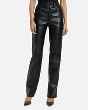Good American Womens Black High-Rise Better Than Leather Good Icon Pants Size 18