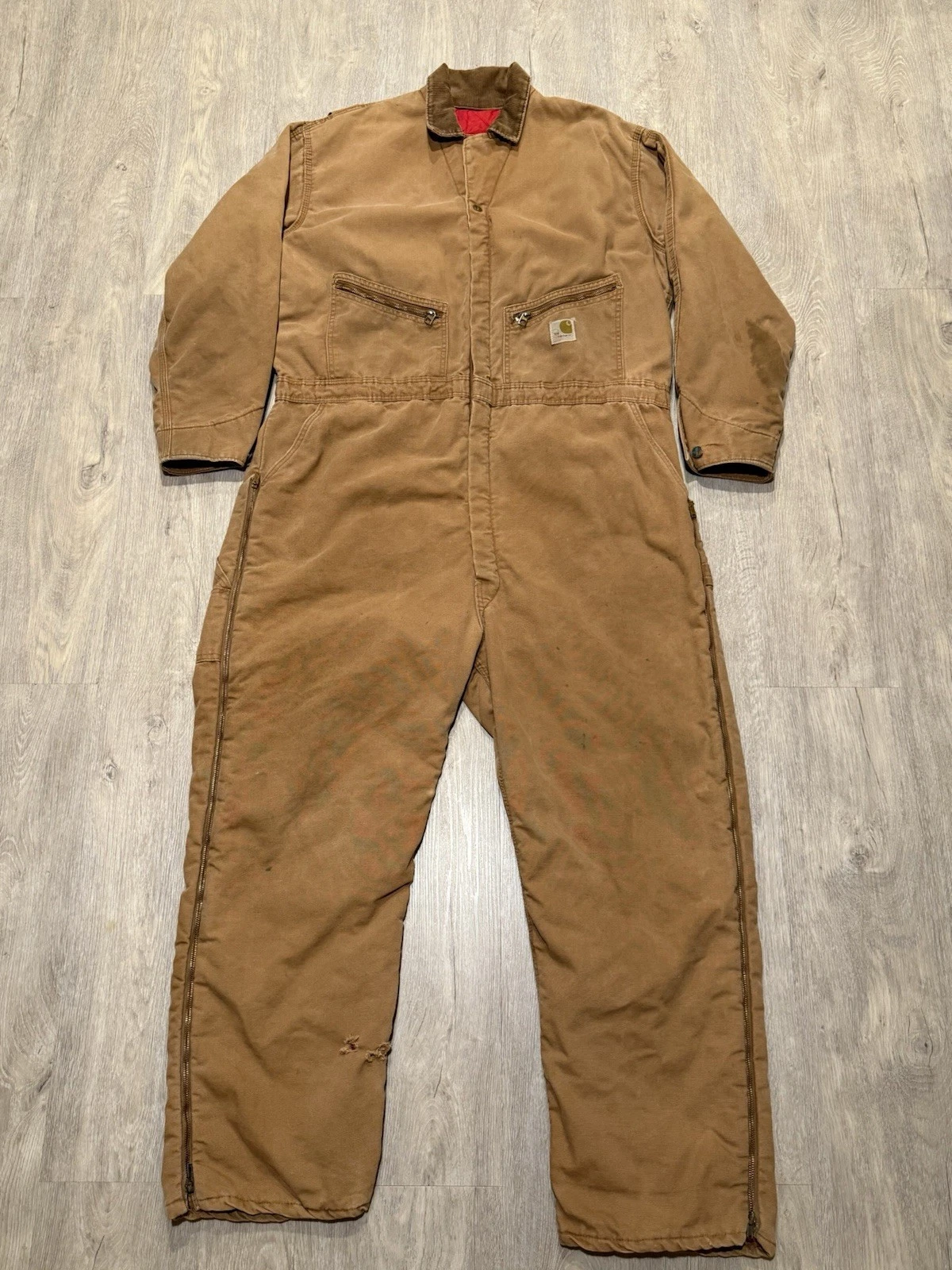 Vintage 60s 70s Carhartt Coveralls Men’s 50R Duck Canvas Made In USA Scovill