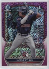 2023 Bowman Chrome Prospects Fuchsia Shimmer Refractor /199 Victor Izturis 4pn