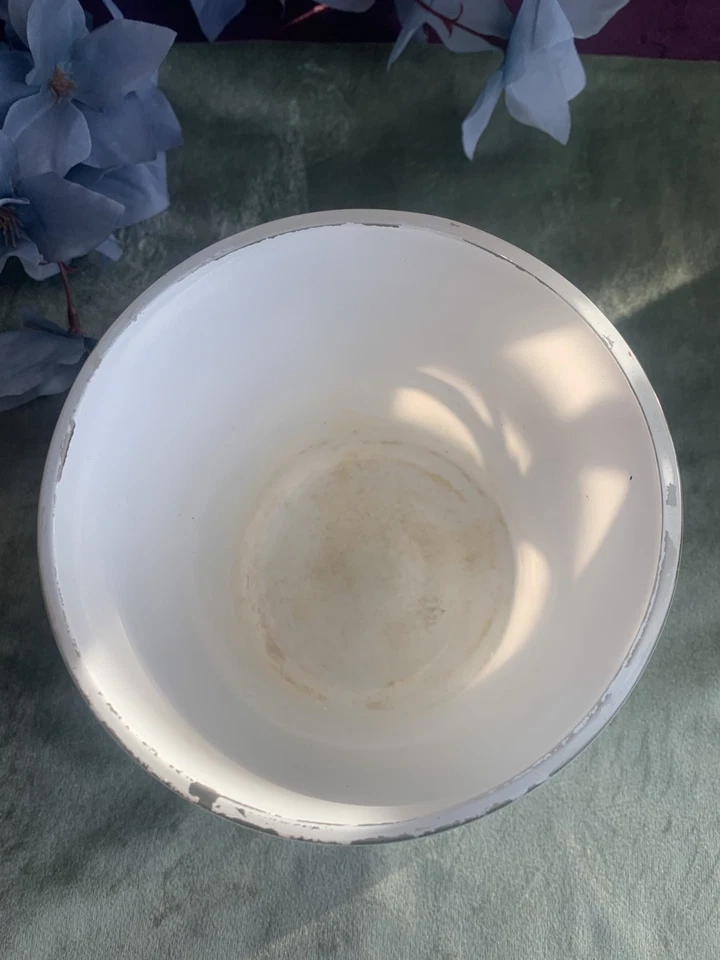 weißer Blumentopf, Übertopf aus Glas - Bild 2 von 3