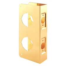 Brass Lock and Door Reinforcement Plate for 1-3/4 In. Thick Doors, Brass