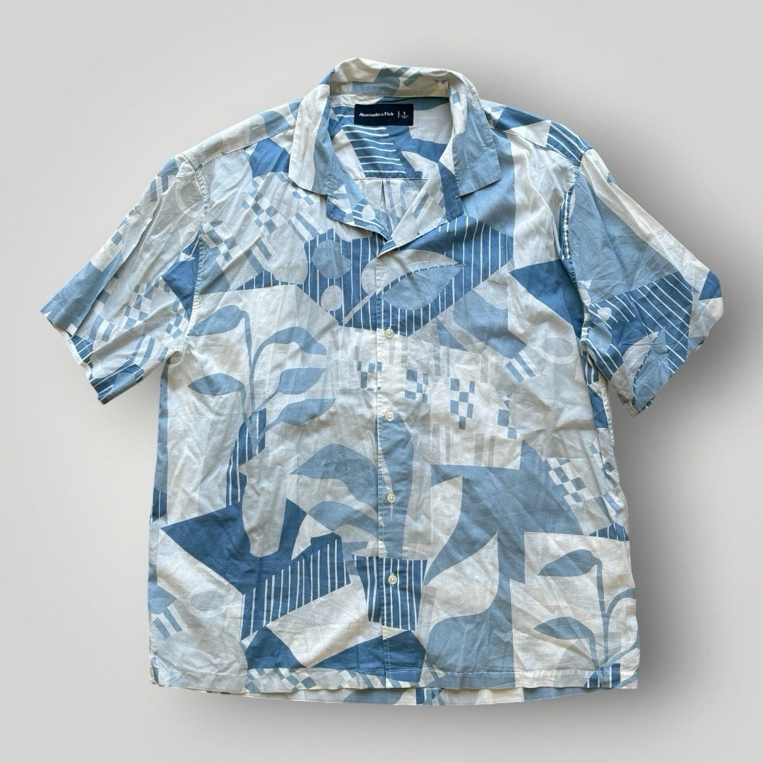 Mens Abercrombie & Fitch Lightweight Summer Beach Shirt Cotton Viscose (L)