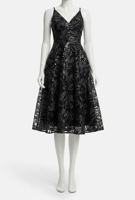 Dress The Population Women's Black Elisa Embellished Dress Size S