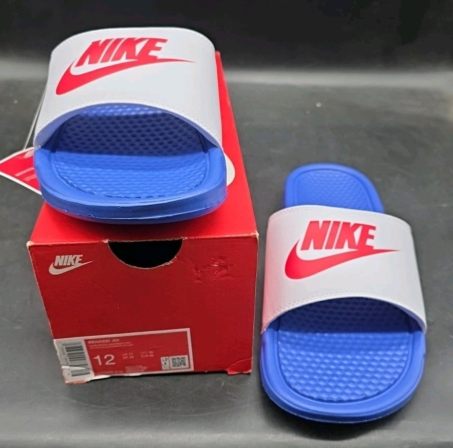 NWT NIKE Mens Benassi JDI Slide, Blue/Red/White-Size 12 | eBay display picture 1