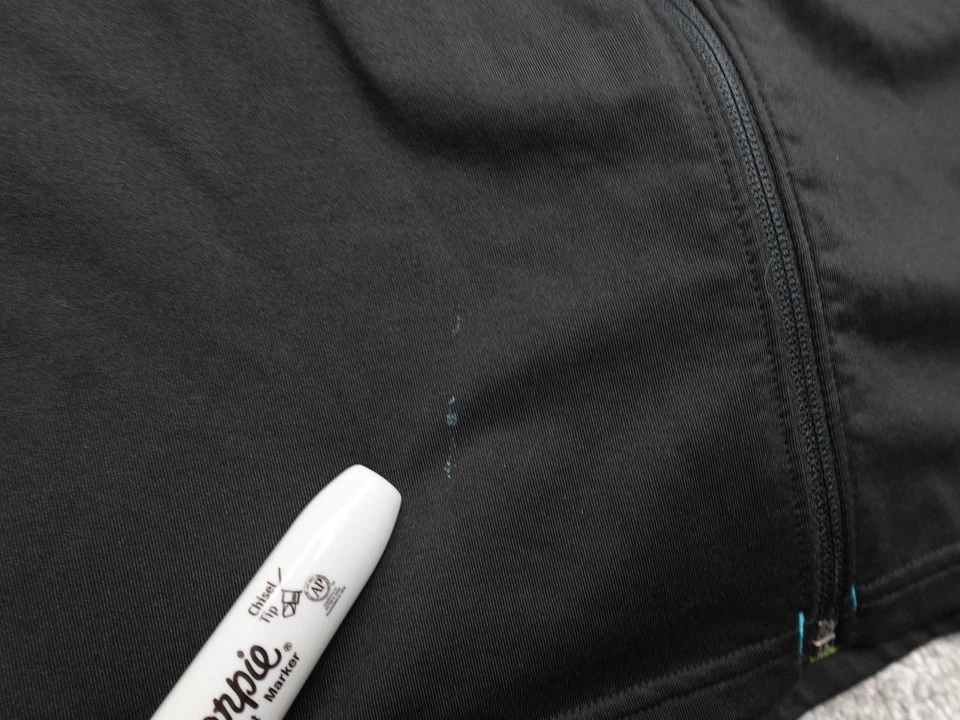 Jaqueta Under Armour Feminina XL Preta Azul ColdGear Run Zíper Completo Buracos para Polegares - Imagem 3 de 4