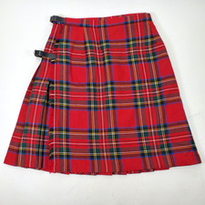 Kids Royal Stewart 100 Wool Tartan Kilt Hector Russel Scotland Adjusts to Sz 26