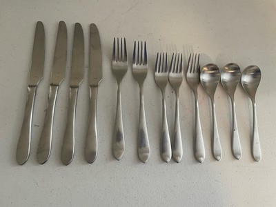 Robert Welch MERIDIAN SATIN Stainless Flatware Set 12-Piece: Knives Forks Spoons