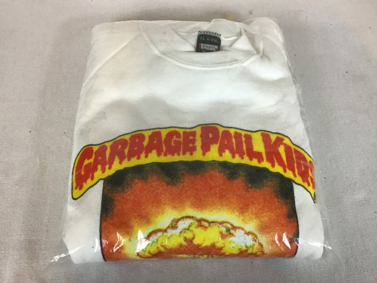 NOS Rare 1986 Garbage Pail Kids Adam Bomb Sweatshirt XL Still in Plastic