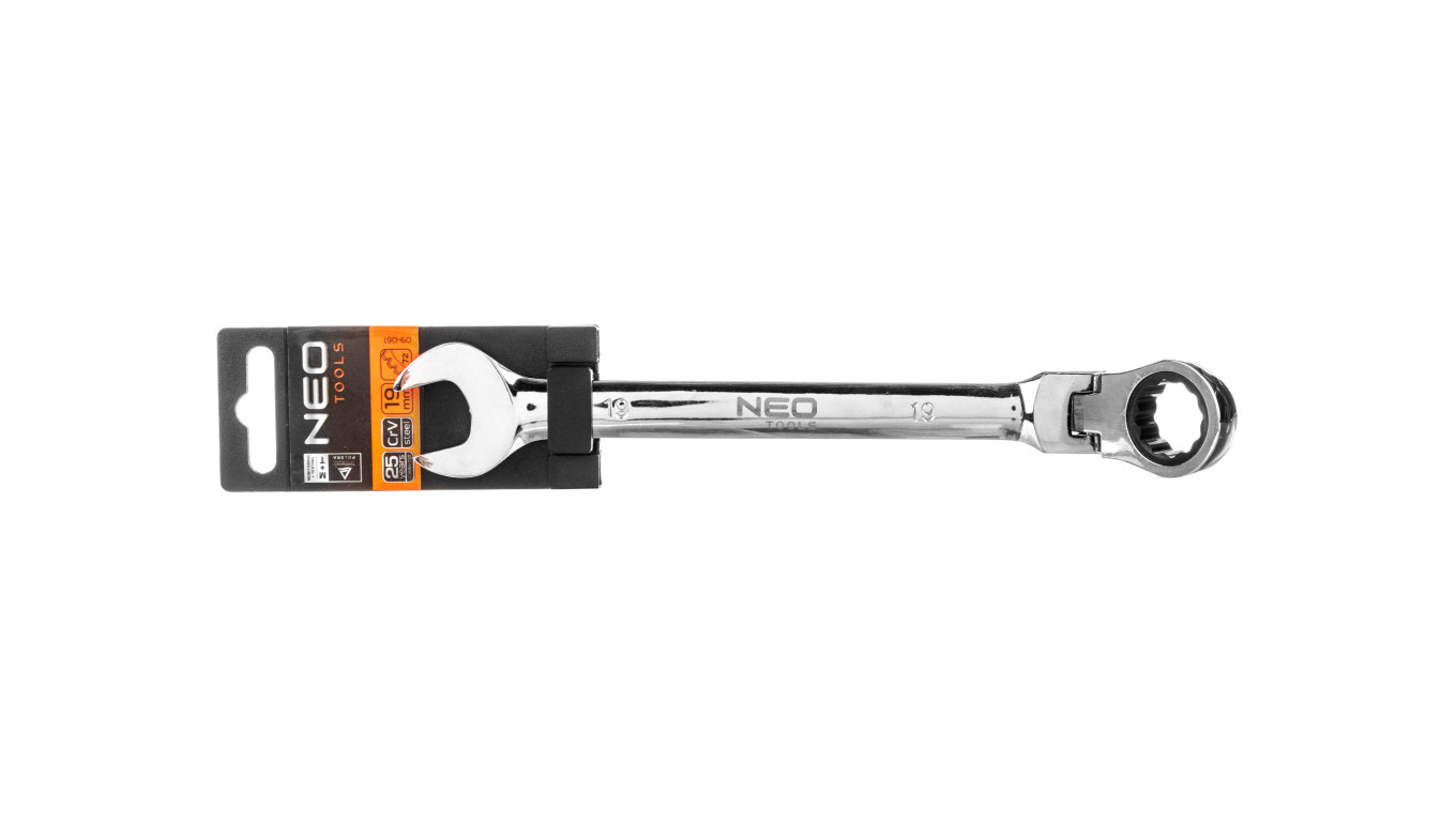 Combination wrench with joint and ratchet 19 x 250 mm 09-061 /T2UK