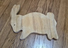 Vintage Bunny Rabbit Shape Hand Crafted Farmhouse Wooden Cutting Board 11x10