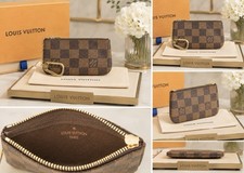 Louis Vuitton Damier Ebene Key Pouch Wallet Coin Case Pochette Cles Brown