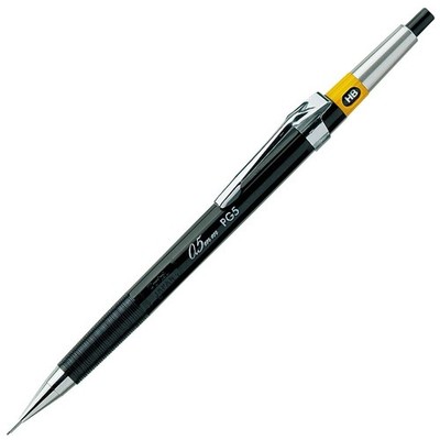 Pentel Mechanical Pencil for Draft, 0.5mm (PG5-AD) 1 Count (Pack of 1), Black 