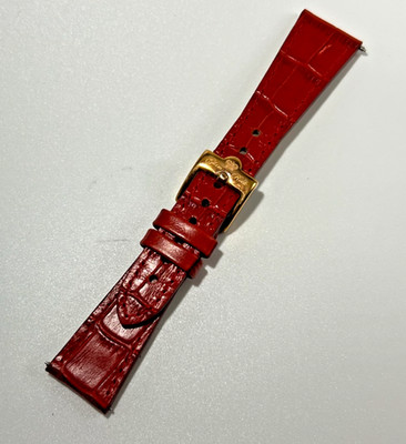 Glam Rock Red Leather Alligator Print Watch Strap 20mm Attachment (003)