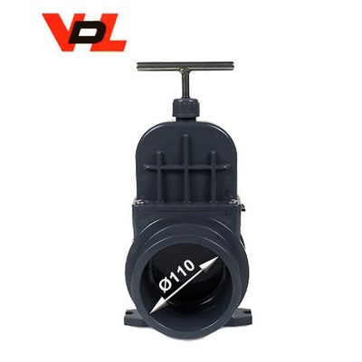 VDL Zugschieber Ø 110 mm PVC Edelstahl Zug Absperrschieber Pool Koi Teich Filter