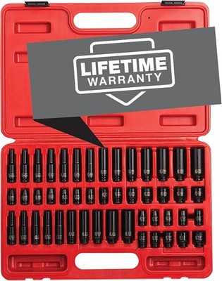SUNEX TOOLS 1848, 1/4 Inch Drive Master Impact Socket Set, 48-Piece, SAE/Metri