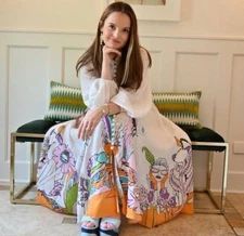 Zimmermann Lola Billow Dress Sz 0 AU 8 US 4 Long Sleeve Belted Midi Linen W Slip