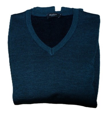MAERZ München Strickpullover V Ausschnitt 100%  Merinowolle Gr.50 Herren TOP!