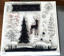 CTMH D1696 WOODLAND WISHES Merry  Bright, Christmas, Reindeer,Woodland border
