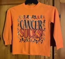 Cancer Sucks T-Shirts Ribbons of Cancer florescent Long Sleeve