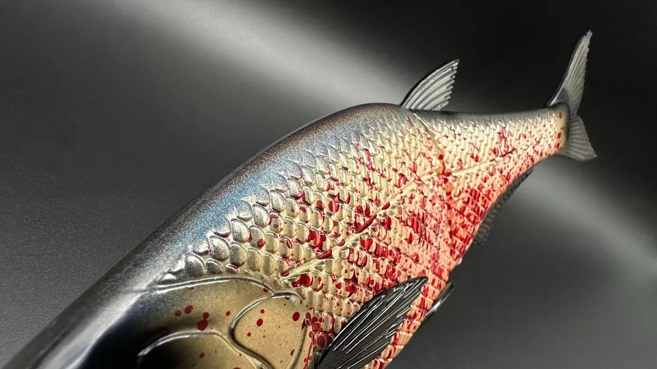 HINKLE SHAD CLON "HUESO SANGRIENTO" CEBO DE NATACIÓN PINTADO PERSONALIZADO 9"/5,5 OZ. GLIDEBAIT🔥👑 Foto 4 de 4